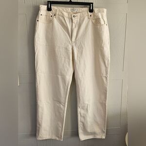Abercrombie & Fitch Cream  The Loose High Waist Wide Leg Denim PlusSz 20L/35 NWT